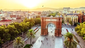Stroll beneath Barcelona's iconic arc