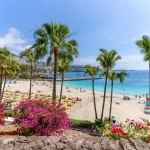 Landskab med Anfi-stranden, Gran Canaria, Spanien