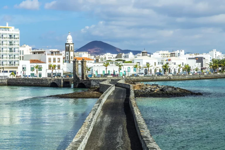 sea view at Castle of San Gabriel and Arrrecife, Lanzarote, Canary Islands, Spain