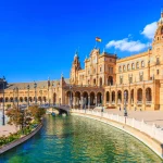 Sevilla, Spanje. Spaans plein (Plaza de Espana)