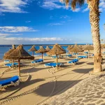 los cristianos beach in the island of tenerife